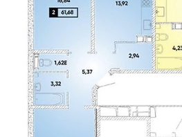 Продается 2-комнатная квартира Героя Георгия Бочарникова ул, 63  м², 5900000 рублей