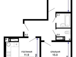Продается 2-комнатная квартира ЖК Свобода , литер 9, 63.7  м², 6688500 рублей