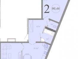 Продается 2-комнатная квартира ЖК Радонеж, блок-секция 7, 8, 9, 90  м², 11307500 рублей