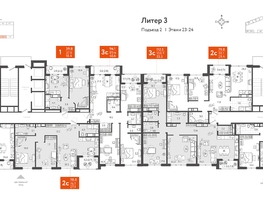 Продается 1-комнатная квартира ЖК Все Свои VIP, литера 3, 50.35 м², 15105000 рублей