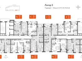 Продается 1-комнатная квартира ЖК Все Свои VIP, литера 3, 43.9  м², 10536000 рублей