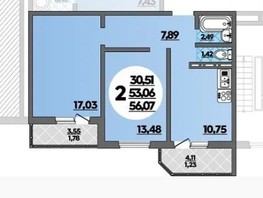 Продается 2-комнатная квартира ЖК Восточный, литера 28, 56  м², 6220000 рублей
