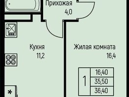 Продается 1-комнатная квартира ЖК Nova Vita (Нова Вита), дом 2, 36.4  м², 3890000 рублей