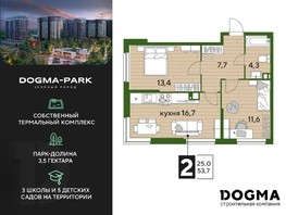 Продается 2-комнатная квартира ЖК DOGMA PARK, литера 20, 53.7  м², 8865870 рублей