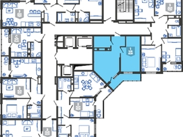 Продается 1-комнатная квартира ЖК Облака-3, дом 1, 42.5  м&sup2;, 9569470 рублей