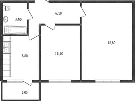 Продается 2-комнатная квартира Феодосийская ул, 46.2  м², 3770000 рублей