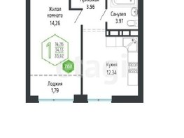 Продается 1-комнатная квартира Обрывная ул, 36  м², 8500000 рублей