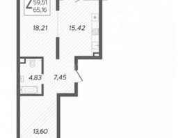 Продается 2-комнатная квартира Питерская ул, 60.7  м², 7400000 рублей