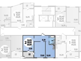 Продается 2-комнатная квартира ЖК Горгиппия, литера 2, 62.5  м², 9668750 рублей