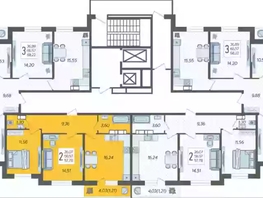 Продается 2-комнатная квартира ЖК Смородина, литера 4, 57.78  м², 5190000 рублей