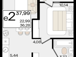 Продается 2-комнатная квартира ЖК Патрики, литер 1.1, 37.99  м², 11883272 рублей