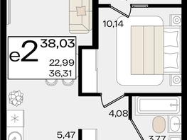 Продается 2-комнатная квартира ЖК Патрики, литер 1.1, 38.03  м², 11899587 рублей