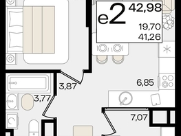 Продается 2-комнатная квартира ЖК Патрики, литер 1.3, 42.98  м², 13371078 рублей