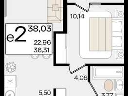 Продается 2-комнатная квартира ЖК Патрики, литер 1.3, 38.03  м², 11831133 рублей