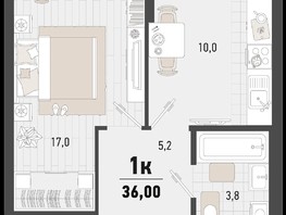 Продается 1-комнатная квартира ЖК Барса, 4В литер, 36  м², 9831600 рублей