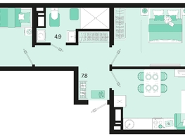 Продается 2-комнатная квартира ЖК Первое место, квартал 1.2, литер 1, 59.9  м², 10003300 рублей