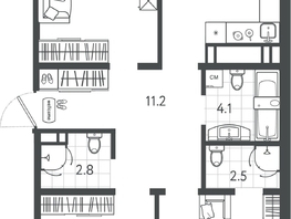 Продается 3-комнатная квартира ЖК Все Свои VIP, литера 4, 89.15  м², 22911550 рублей