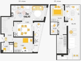 Продается 3-комнатная квартира Мачуги В.Н. ул, 158.5  м², 19000000 рублей