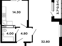 Продается 1-комнатная квартира ЖК Neo-квартал Красная площадь, 20, 59.3  м², 9843800 рублей