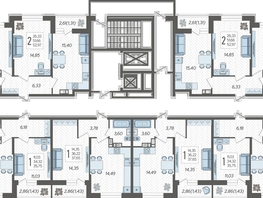 Продается 2-комнатная квартира ЖК Смородина, литера 14, 51.79  м², 6644657 рублей