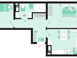 Продается 2-комнатная квартира ЖК Первое место, квартал 1.3, литер 1, 59.9  м², 7164040 рублей