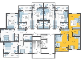 Продается 2-комнатная квартира ЖК Горный квартал, литера 1, 61.7  м², 16443050 рублей