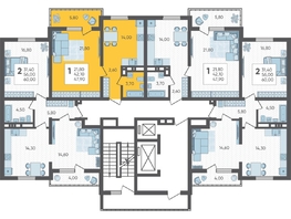 Продается 1-комнатная квартира ЖК Горный квартал, литера 5, 47.9  м², 15016650 рублей