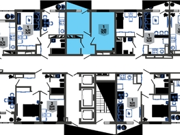 Продается 1-комнатная квартира ЖК Облака-3, дом 1, 31.7  м², 7005700 рублей