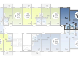 Продается 2-комнатная квартира ЖК Романовский, литера 1, 55.36  м², 6167104 рублей