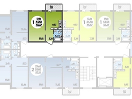 Продается 1-комнатная квартира ЖК Романовский, литера 1, 35.67  м², 4729842 рублей