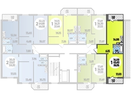 Продается 1-комнатная квартира ЖК Южная долина, литера 1, 46.96  м², 5226648 рублей