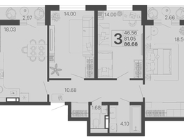 Продается 3-комнатная квартира ЖК Светский лес, литер 4, 83.87  м², 30193200 рублей