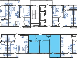 Продается 2-комнатная квартира ЖК Облака-3, дом 1, 49.9  м², 9570820 рублей