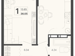 Продается 1-комнатная квартира ЖК Светский лес, литер 4, 36.05  м², 15321250 рублей