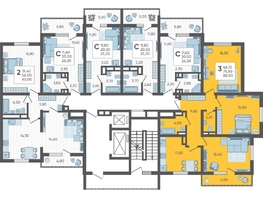 Продается 3-комнатная квартира ЖК Горный квартал, литера 4, 80.5  м², 21622300 рублей