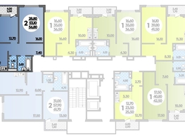 Продается 2-комнатная квартира ЖК Парк у дома, литера 7.1, 56.8  м², 9934320 рублей