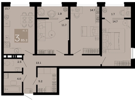 Продается 3-комнатная квартира ЖК Хозяин морей, литер 1, 85.2  м², 24963600 рублей