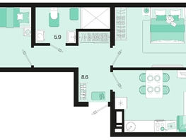 Продается 2-комнатная квартира ЖК Первое место, квартал 1.4, литер 2, 61.3  м², 8091600 рублей