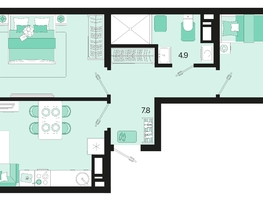 Продается 2-комнатная квартира ЖК Первое место, квартал 1.4, литер 2, 59.9  м², 13417600 рублей