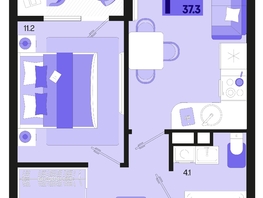 Продается 1-комнатная квартира ЖК Первое место, квартал 1.5, литер 1, 37.3  м², 5893400 рублей