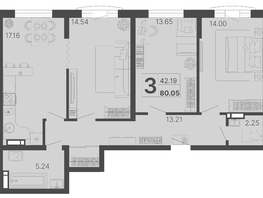 Продается 3-комнатная квартира ЖК Светский лес, литер 3, 80.05  м², 33621000 рублей