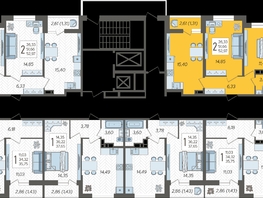 Продается 2-комнатная квартира ЖК Смородина, литера 18, 52.97  м², 6568280 рублей