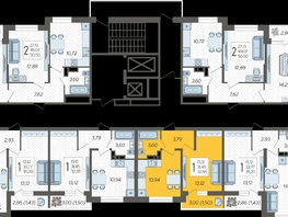 Продается 1-комнатная квартира ЖК Смородина, литера 12, 32.95  м², 4975450 рублей