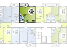 Продается 1-комнатная квартира ЖК Южная долина, литера 1, 37.53  м², 3697000 рублей