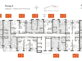 Продается 1-комнатная квартира ЖК Все Свои VIP, литера 4, 42.8  м², 9844000 рублей