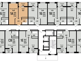 Продается 1-комнатная квартира ЖК Славянка, литера 10, 37.42  м², 5237000 рублей