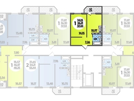 Продается 1-комнатная квартира ЖК Южная долина, литера 1, 37.44  м², 3726000 рублей