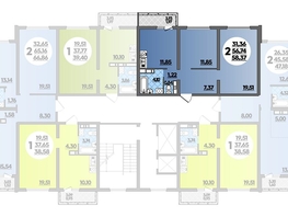 Продается 2-комнатная квартира ЖК Город у моря, литер 17, 58.37  м², 8055060 рублей