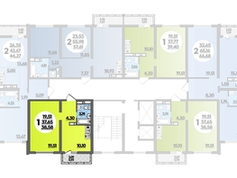 Продается 1-комнатная квартира ЖК Город у моря, литер 19, 38.58  м², 6559000 рублей