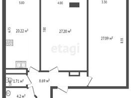 Продается 2-комнатная квартира Ярославская ул, 90.7  м², 8100000 рублей